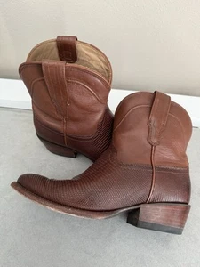 Vintage Tecovas The Casey Exotic Lizard Leather Bootie Cowboy Boots Women’s 7.5 - Picture 1 of 11