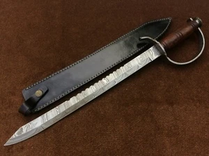 Custom Handmade Damascus Steel Viking Medieval Cobra Short Sword 03 Katana Curve - Picture 1 of 11