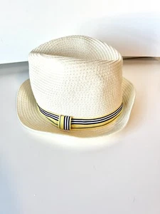 100% Paper Bowler Panama Hat With Ribbon Accent - Picture 1 of 11
