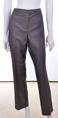 NUEVO CON ETIQUETAS PANTALONES DE VESTIR ANNE KLEIN PETITES LIGEROS DE LANA Y SEDA GRIS CLARO 8P $265 Foto 1 de 4