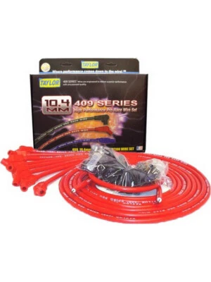 Taylor/Vertex Spark Plug Wire Set 409 Pro Race Spiral Core 10.4 mm Red (79253) - Image 1 of 4