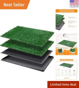 Large Dog Grass Pad with Tray - Indoor/Outdoor Potty with 2 Replacement Pads - Picture 1 of 8