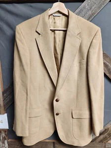 100% Camel Hair Men's Camel Color Sport Blazer Jacket, vintage Kenneth Downs LA - Picture 1 of 10