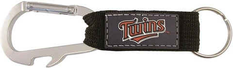Minnesota Twins Carabiner Keychains Keyrings with Bottle Opener Cover