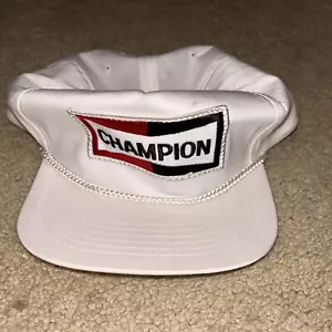 Champion Spark Plug White Players Baseball Hat w/ Braided Rope on brim- One Size - Picture 1 of 1
