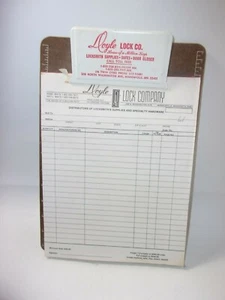 Vintage Doyle Lock Co. Business Clipboard & Order Form Minneapolis Minn - Picture 1 of 7