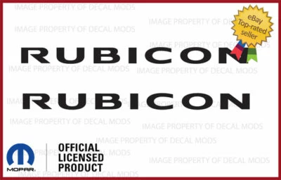 2x Jeep Wrangler RUBICON Hood Decals Stickers JK 2007 - 2018 Matte Black SJ4T6  - Image 1 of 2