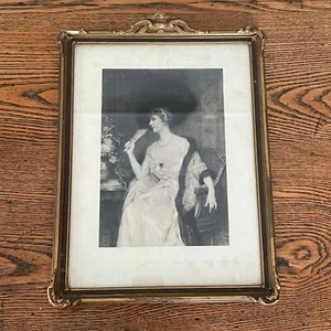 Hortense Richard 1915 Fotograbado Pintura Impresa Seda Art Nouveau Marco 13.5" - Imagen 1 de 7