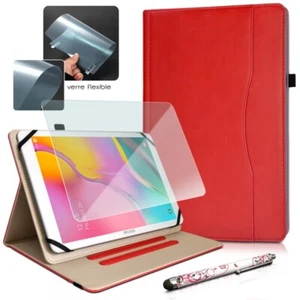 Pack Étui de Protection Rouge + Verre Flexible + Stylet pour Teeno 10,1" - Photo 1 sur 5