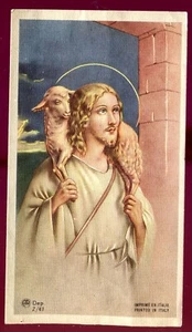 ANTIQUE   HOLY CARD OF JESUS WITH SHEEP - Picture 1 of 1