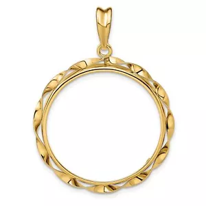 1986-Now $25 1/2 oz American Eagle Prong Set Folded Ribbon Coin Bezel 14k Gold - Picture 1 of 7