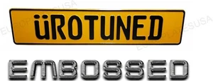 CAUTION YELLOW, EURO STYLE TAG, European LICENSE plate, ANY TEXT - Bild 1 von 2