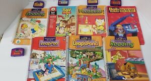 Leap Frog Leap Pad Learning System 7 Books & 5Cartridges Lot Math Reading