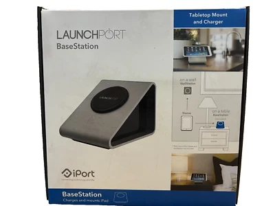 iPort LaunchPort iPad Wireless Charging System Base Station & AC Adapter Silver - Image 1 of 3