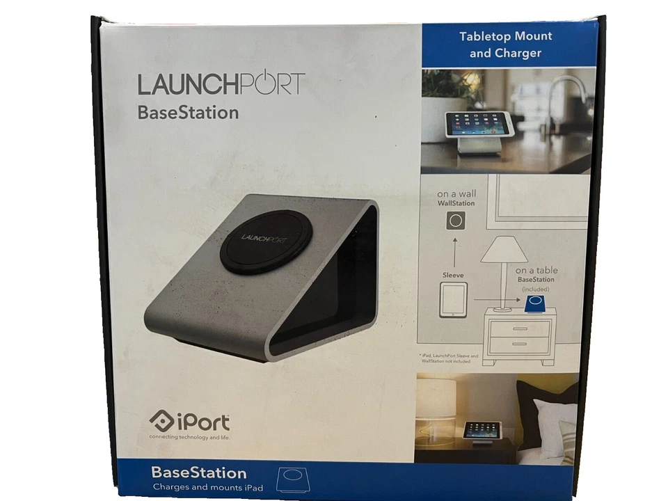 iPort LaunchPort iPad Wireless Charging System Base Station & AC Adapter Silver - Image 1 of 3