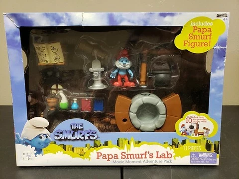 The Smurf's Papa Lab Movie Moment Adventure Set Pack Figure Jakks Pacific Cover