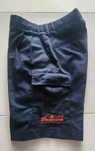 Budweiser Beer Men’s Cargo Shorts Blue 30W Embroidered Logo - Picture 1 of 10