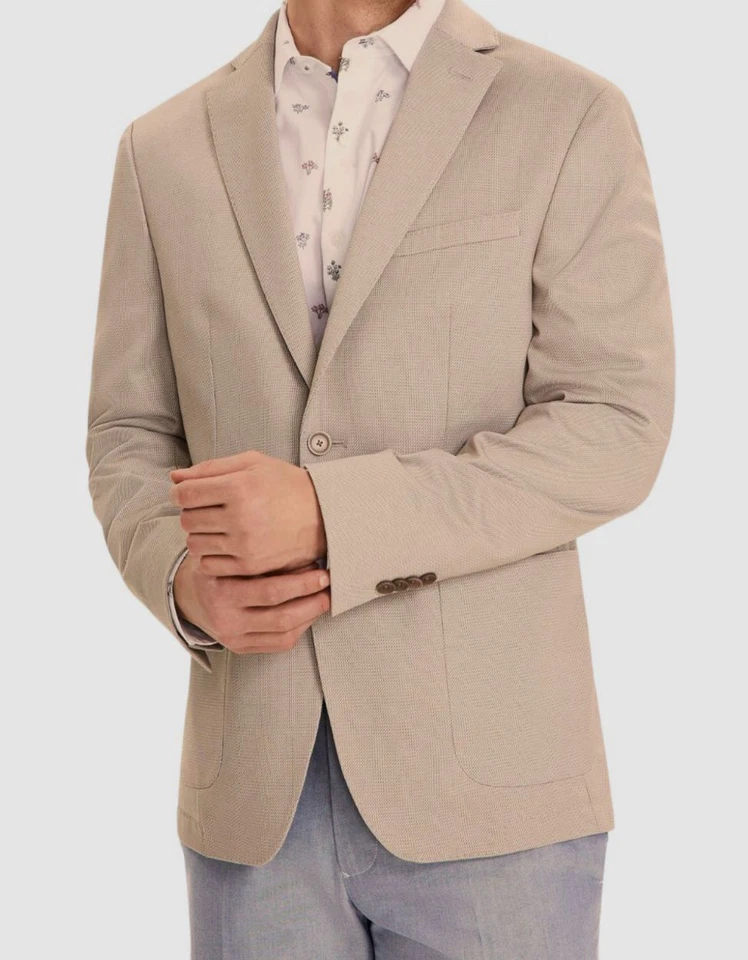 Bar III Мужская бежевый Slim-Fit вязаный Sport пальто костюм куртка размер 40R - Изображение 1 из 1