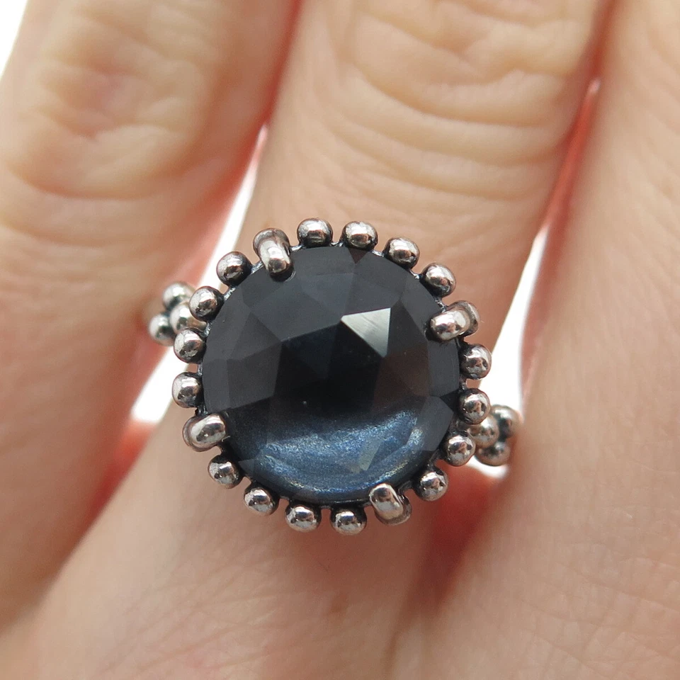 PANDORA 925 Sterling Silver Blue Crystal Midnight Star Ring Size 6 - Image 1 of 4