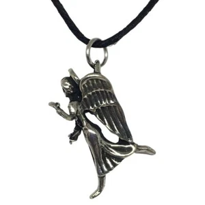 Engel des Wohlstands zweiseitiger Anhänger Zinn Unisex Charm Halskette 1,1L - Bild 1 von 2