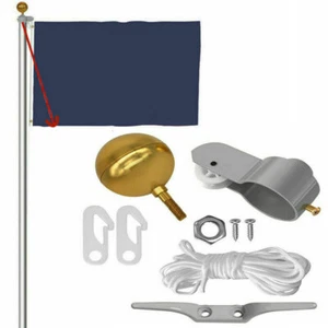 2"Truck Pulley Gold Ball Cleat Clip Halyard Rope Easy Flag Pole Parts Repair Set - Picture 1 of 8