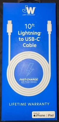 New Just Wireless Apple to USB-C Cable Fast-Charging 10ft for Apple iPhone, iPad - Image 1 of 2