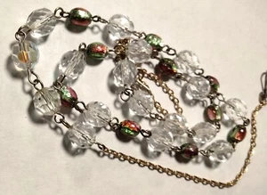 Collar de cuentas de cristal checo con cuentas de cristal de cristal de lujo veneciano raro vintage - Imagen 1 de 12