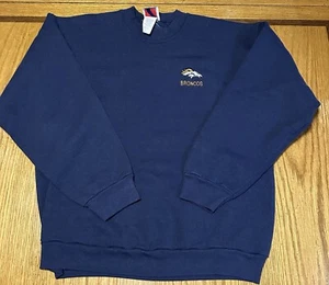 Vintage Denver Broncos Men’s Sweater Crewneck  Blue Pullover Logo 7 Size Large - Picture 1 of 8