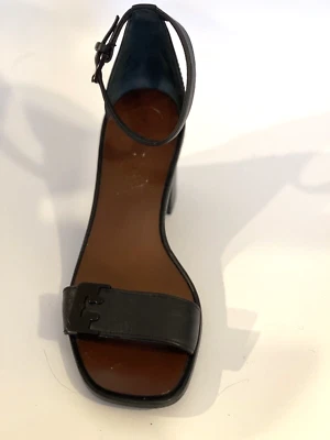 Sandalias clásicas de tacón Tory Burch Gabrielle zapatos de cuero marrón oscuro talla 6 Foto 1 de 4