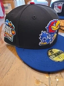 Kansas Jayhawks New Era Fitted Hat, 2018 Final Four Side Patch Exclusive Rare! - Picture 1 of 13
