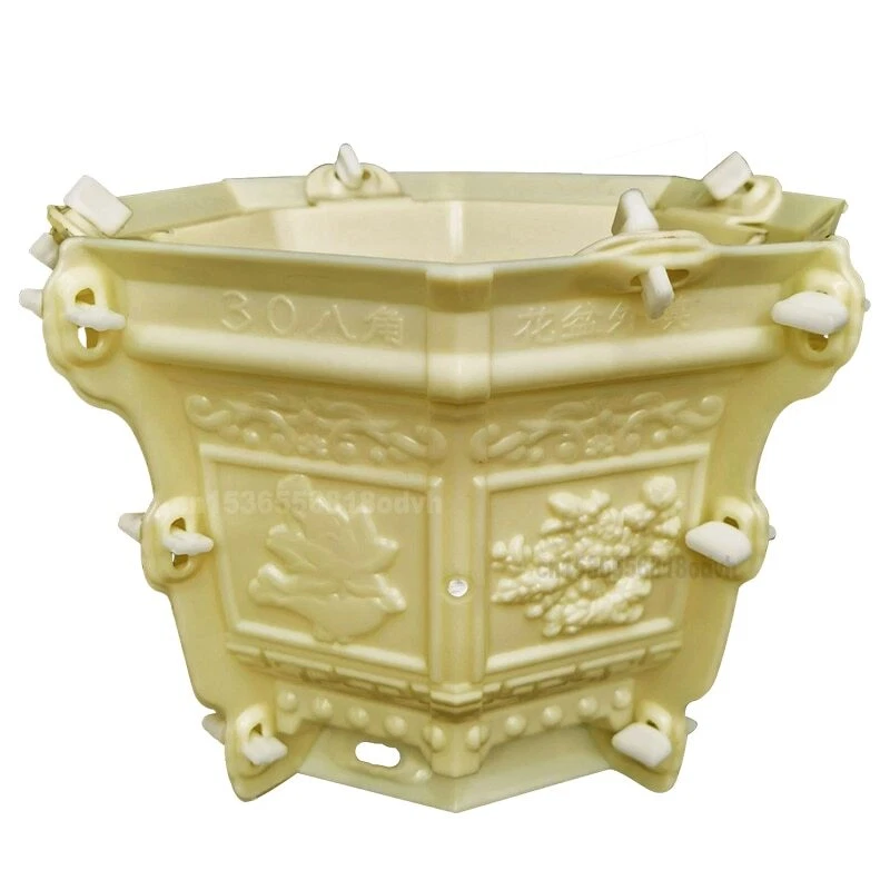Cement Flower Mold Flower Pot European Style Bonsai Model Concrete Hexagonal Pot - Image 1 of 4