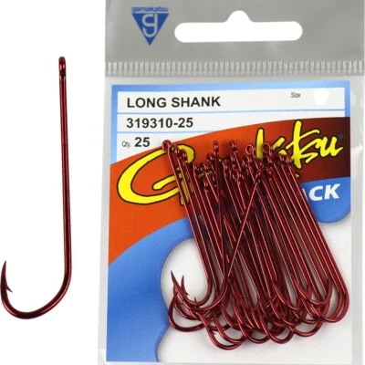 Gamakatsu Longshank Red 25 Pack- Conical Needle point-Micro Barb-Made in Japan - image 1 of 4