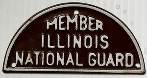 1950s 1960s ILLINOIS NATIONAL GUARD STEEL LICENSE PLATE TOPPER AUTO BICYCLE - Picture 1 of 5