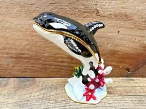 Orca Pewter Trinket Box 3.5" x 3" - Picture 1 of 6