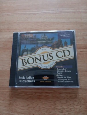 CD extra software de lenguaje transparente Windows Macintosh gramática nuevo y sellado Foto 1 de 2