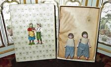 SWEET ANTIQUE HERTWIG ALL BISQUE ORIGINAL "SISTER" DOLLS W/PRESENTATION BOX!