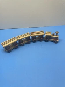 Vintage Loquai Holzkunst Original Set West Wooden Toy Train - Picture 1 of 5