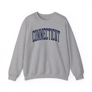 Connecticut Trip Moving Sweatshirt Gifts Crew Neck Shirt Long Crewneck Quote Men - Picture 1 of 8