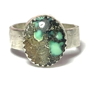 Natural Untreated New Lander Turquoise Variscite Sterling Silver Ring Jewelry - Picture 1 of 7