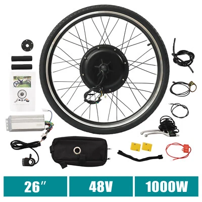 CNCEST 26" Rear Wheel 48V 1000W Electric Bicycle EBike Conversion Kit Hub Motor Cycling