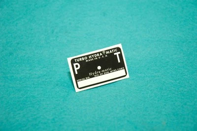 Pontiac GTO 1970, Tempest & Grand Prix Turbo Hydramatic 400 calcomanía "PT" Foto 1 de 3