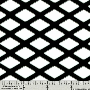 CCG UNIVERSAL 6"" x 36"" PERF DIAMANTE PARRILLA REJILLA MALLA HOJA BRILLO NEGRO - Imagen 1 de 4