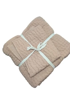 Quince European Linen Cotton Stitch Quilt 3PC Set Desert Sunset Size Full/Queen - Picture 1 of 7