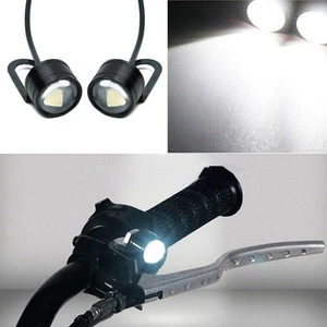 2Pcs 12V Led-Motorcycle Manubrio Riflettore Faro Guida Luce Nebbia Lampada UK - Picture 1 of 18