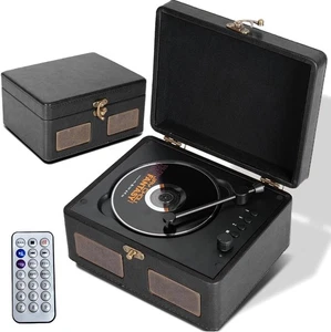 Retro CD Player with Bluetooth,Portable CD Player with Speakers,7 in 1 Small CD - Picture 1 of 12