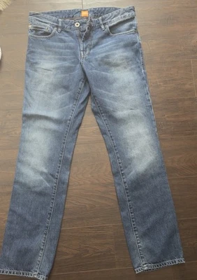 Мужские джинсы Hugo Boss оранжевые 24 стандартного покроя Barcelona на молнии Fly 32x32 внутренний шов 31 - Изображение 1 из 4