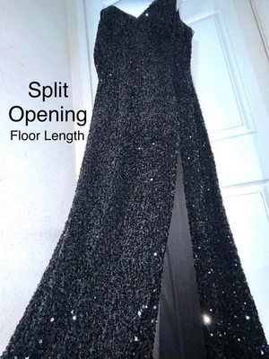 *Boda cancelada 🥺 (IMPRESCINDIBLE)* - Vestido de baile de lentejuelas negro - XL Foto 1 de 4