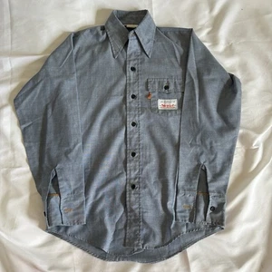 Vintage Levis Chambray Shirt Mens Small Orange Tab Long Sleeve 1970s Rare Wpl423 - Picture 1 of 18