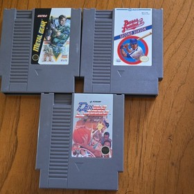 Konami/Jaleco/Ultra NES Game Lot: Metal Gear, Bases Loaded II, Double Dribble