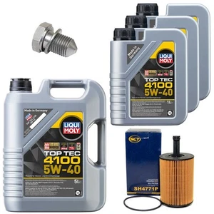 Motoröl Filter Set Top Tec 4100 5W-40 8 Liter + Schraube für VW Multivan V 2.5 - Bild 1 von 6